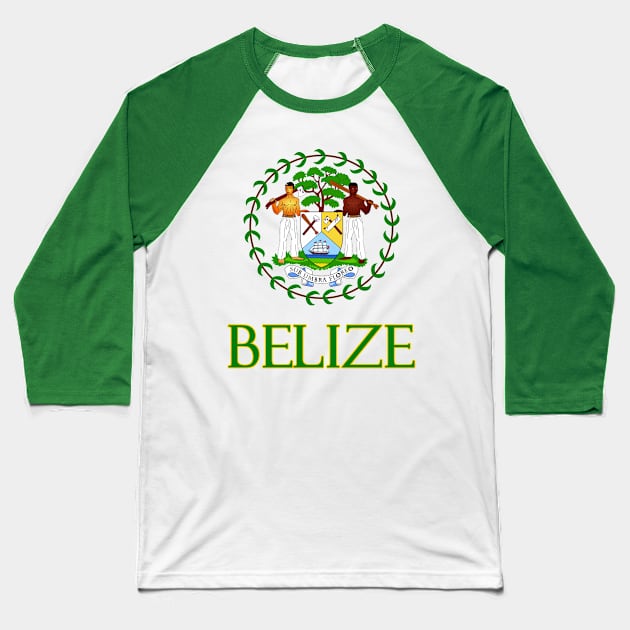 Belize - Coat of Arms Design Baseball T-Shirt by Naves